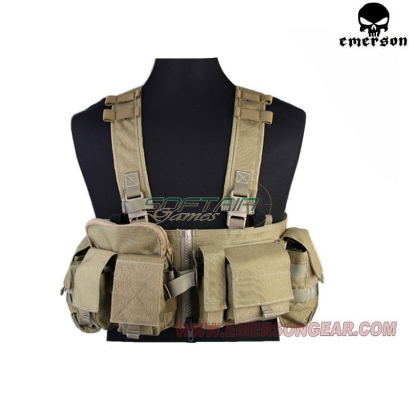 Chest Rig Vest Uw Gen 5 Split Front Khaki Emerson (em7451g)