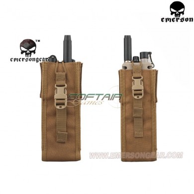Tactical Open Radio Pouch Coyote Brown For Prc148/152 Type Emerson (em8350cb)