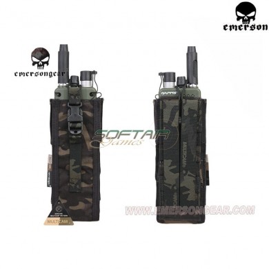 Tactical Open Radio Pouch Multicam® Black Genuine Usa For Prc148/152 Type Emerson (em8350mcbk)