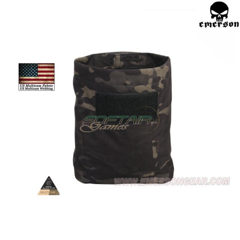 Tasca Folding Porta Caricatori Esausti Multicam® Black Genuine Usa Emerson (em9041mcbk)