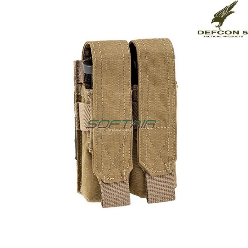 Tasca Porta Caricatore Doppio Pistola Coyote Tan Defcon 5 (d5-pm02/2-ct)