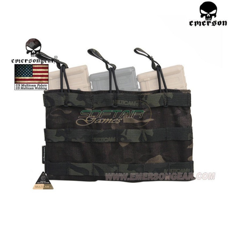 Triple Fast Open 5.56 Multicam® Black Genuine Usa Pouch Emerson (em6356mcbk)