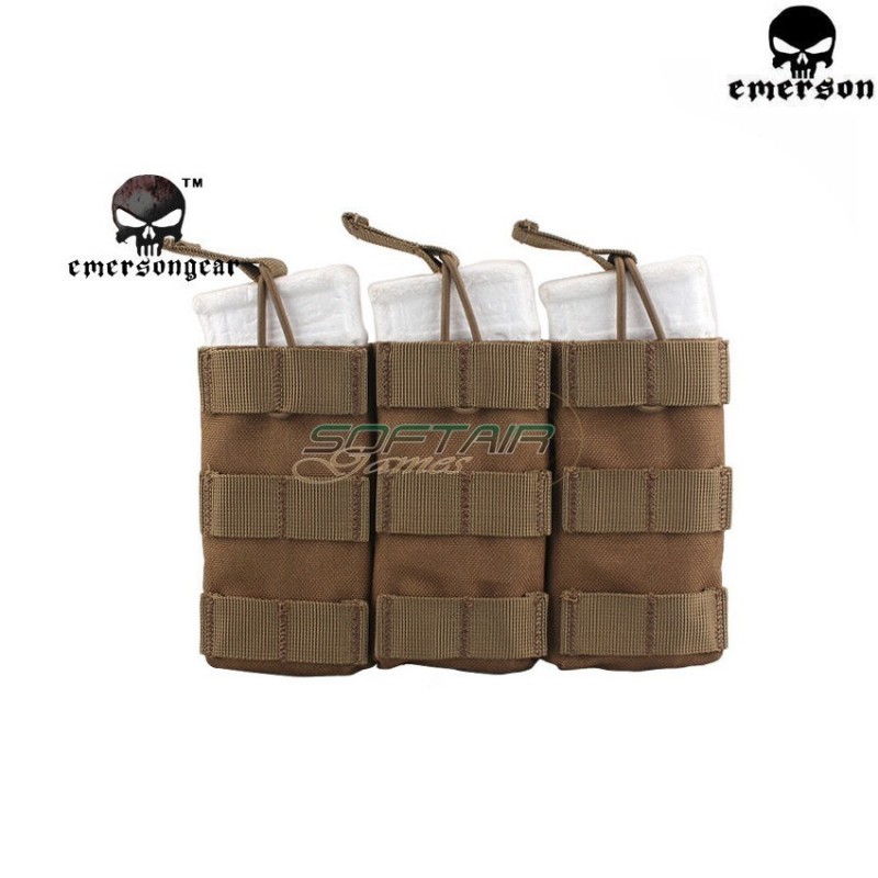 Triple 5.56 Open Top Magazine Pouch Coyote Brown Emerson (em6355cb)