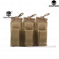Triple 5.56 & Pistol Open Top Magazine Pouch Khaki Emerson (em6363kh)