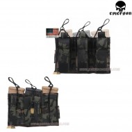 Tasca Tripla 5.56 & Pistol Open Top Multicam® Black Genuine Usa Emerson (em6363mcbk)
