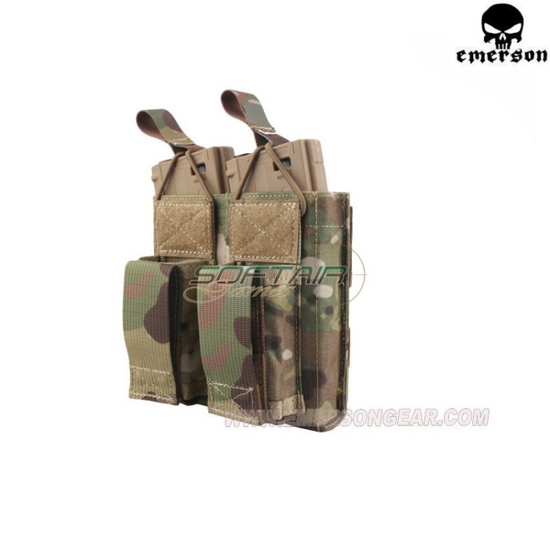 Double 5.56 & Pistol Open Top Magazine Pouch Multicam Emerson (em6362mc)