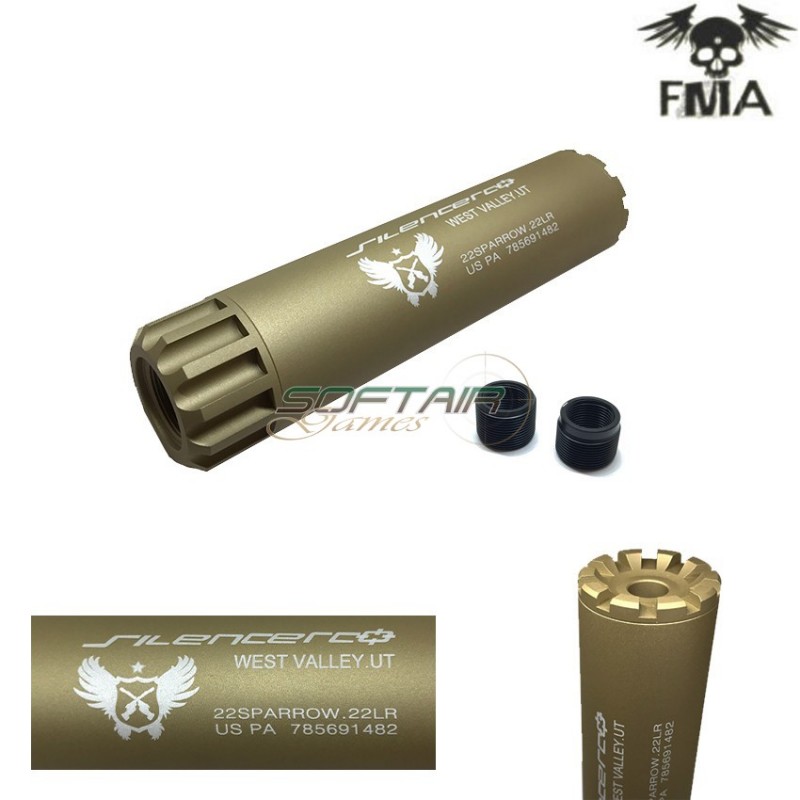 Silencer 14mm Cw/ccw W.a.u. Force Type 145mm Dark Earth Fma (fma-tb951-de) Silencer 14mm Cw/ccw W.a.u. Force Type 145mm Dark Earth Fma (fma-tb951-de)