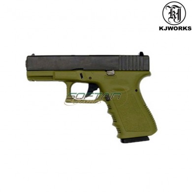 Gbb Gas Pistol G23 Od Frame & Black Abs Slide Kjworks (kjw-206045)