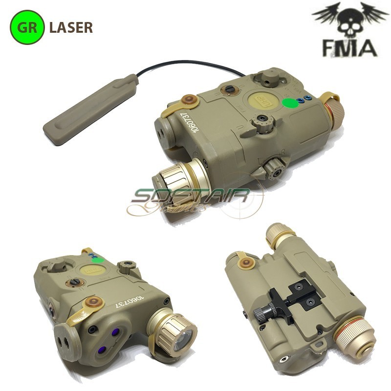 Ultra Upgrade Peq La5-c Green Laser & White Led Light Con Lente Ir Dark Earth Fma (fma-tb1075-de)