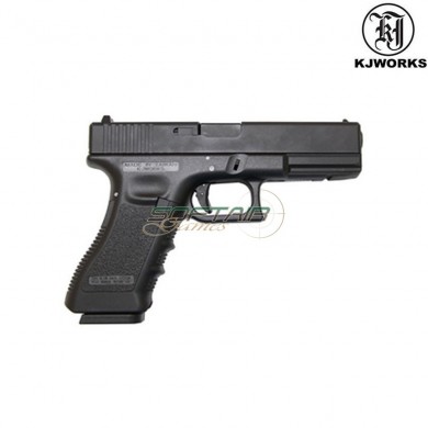 Gbb Gas Pistol G17 Black Frame & Black Metal Slide Kjworks (kjw-450006)
