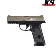 Gas Pistol Alpha Black Frame & Dark Earth Slide Leopard Eye Ics (ics-ble-001-sd4)