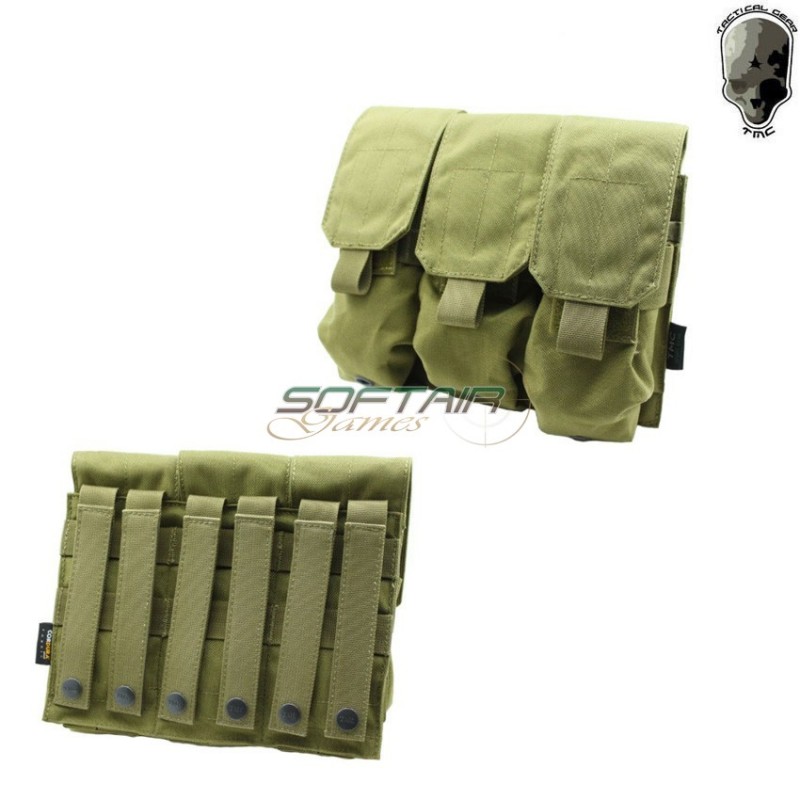 M4 Triple Mag Pouch Khaki Tmc (tmc-1339-kk)