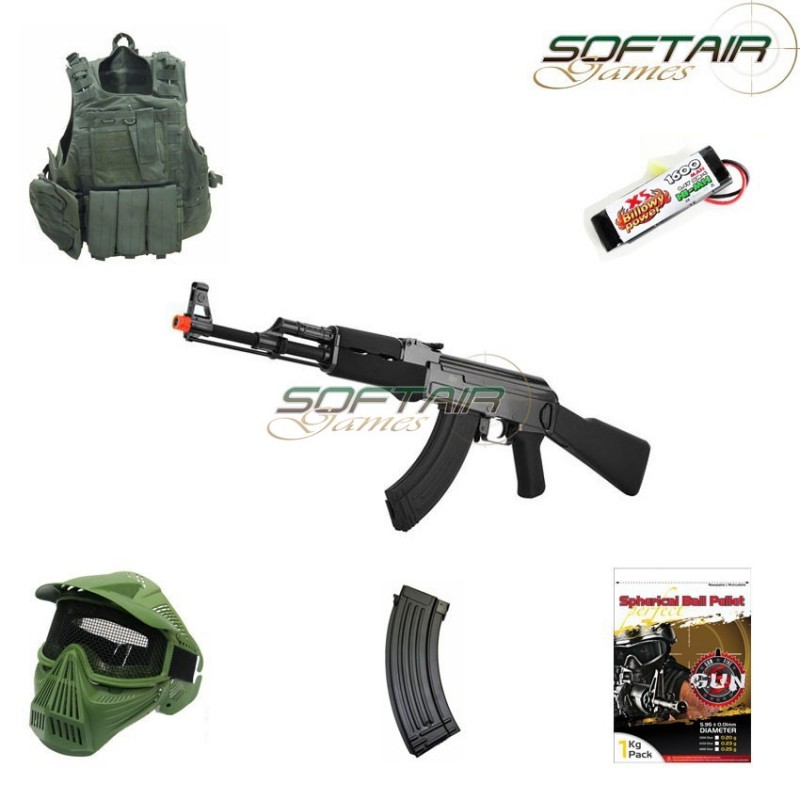 Starter Kit Ak47 Black Softair Games (stkit4)