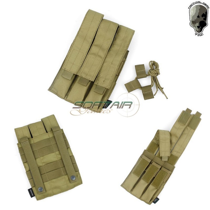 Tasca Tripla Molle Khaki Per Caricatori Kriss Vector Smg Tmc (tmc-2121-kk)