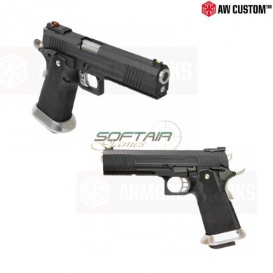 Gas Pistol Hi-capa Split Black Carrello & Black Frame Gbb Armorer Works (aw-110499)