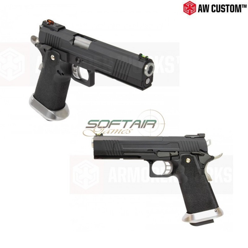 Pistola A Gas Hi-capa Split Black Carrello & Black Frame Gbb Armorer Works (aw-110499)