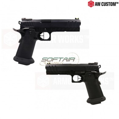 Gas Pistol Hi-capa Full Black Slide & Black Frame & Black Barrel Gbb Armorer Works (aw-110593)
