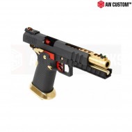 Pistola A Gas Hi-capa Full Black Carrello & Black Frame & Gold Barrel Gbb Armorer Works (AW-HX2002)