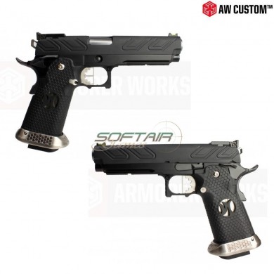 Gas Pistol Hi-capa Custom Hx23 Full Black Slide & Black Frame Gbb Armorer Works (aw-110568)