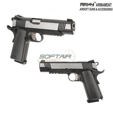 Gas Gbb Pistol R28 1911 Black & Silver Slide Army™ Armament® (arm-r28-bksv)