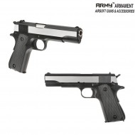 Pistola A Gas R31 1911 Gov Black & Silver Slide Army™ Armament® (arm-r31-bksv)