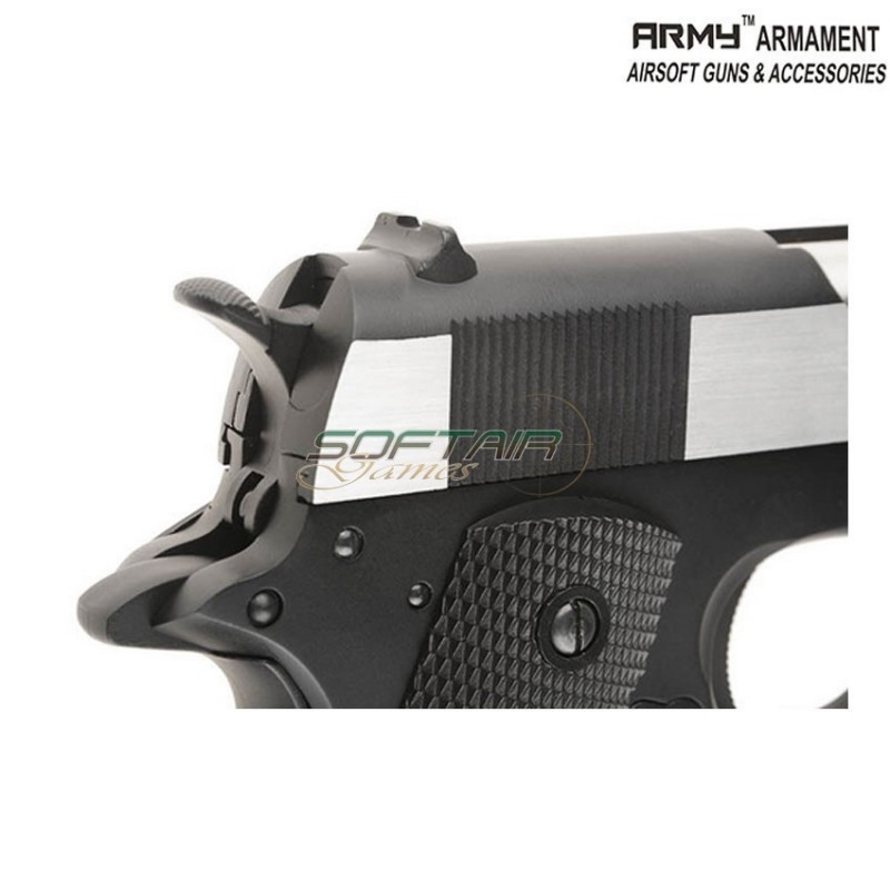 Pistola A Gas R31 1911 Gov Black & Silver Slide Army™ Armament® (arm-r31-bksv)