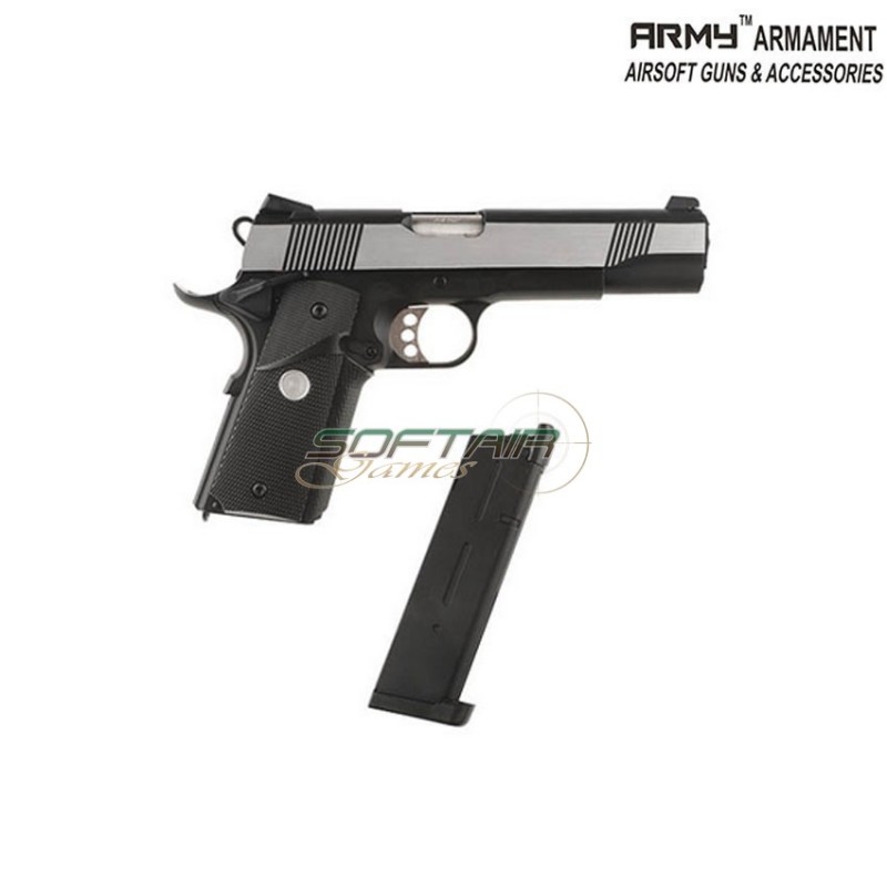 Pistola A Gas R27 1911 M.e.u. Black Frame & Silver Slide Army™ Armament® (arm-r27-bksv)