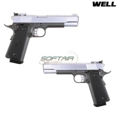 Gas Pistol G191a Black Frame & Silver Slide Well (g191a-gas)