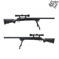 Fucile A Molla Full Set U.s. Socom M24 Military Version Sniper Black Snow Wolf (sw-003800)