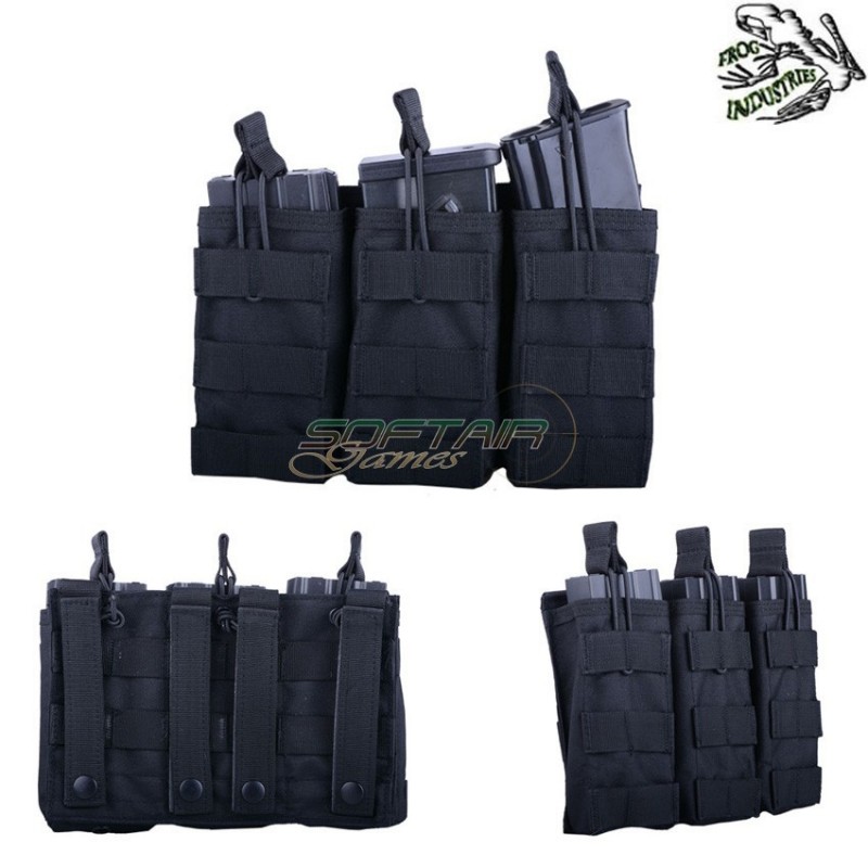 Tasca Tripla Open Top Black Per Caricatori Ak/g36/m4 Frog Industries (fi-007953-bk)