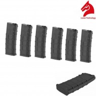Set 6 Mid-caps Magazines Milsim 30bb Black For M4/m16 Lonex (gb-06-08)
