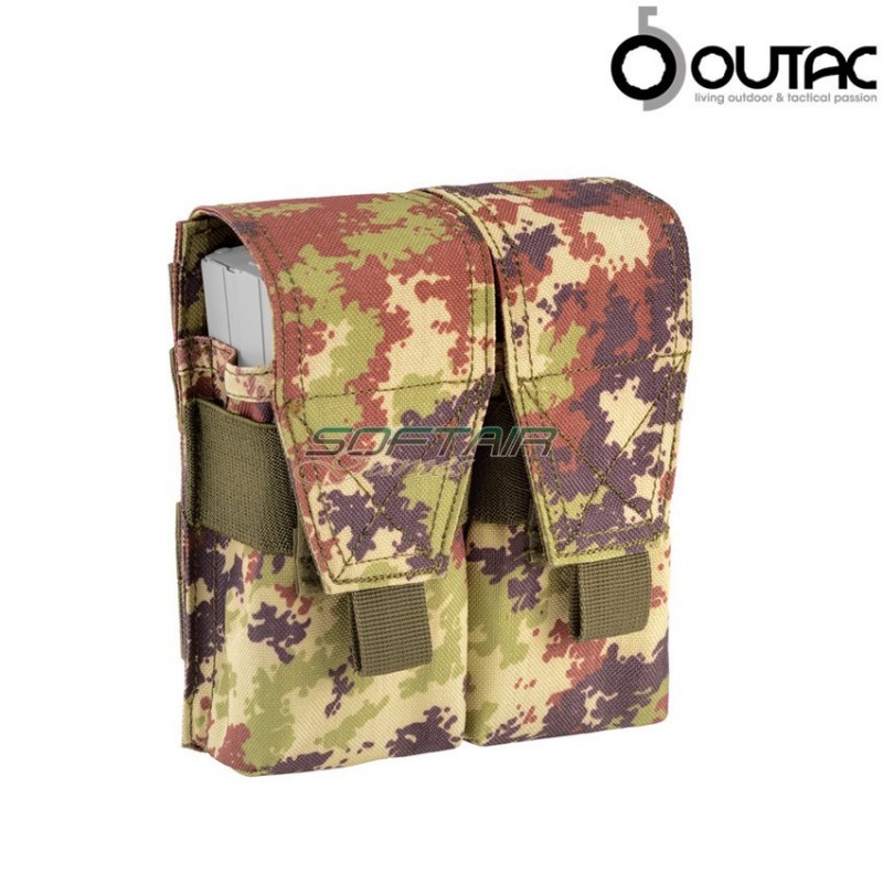 Double Pouch 4 Posts M4/ak Magazines Vegetato Outac (ot-m4ak-vi)