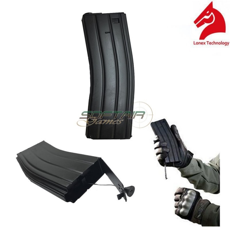 Black New Version Steel Flash Magazine M4 360bb Lonex (gb-06-01-bk)