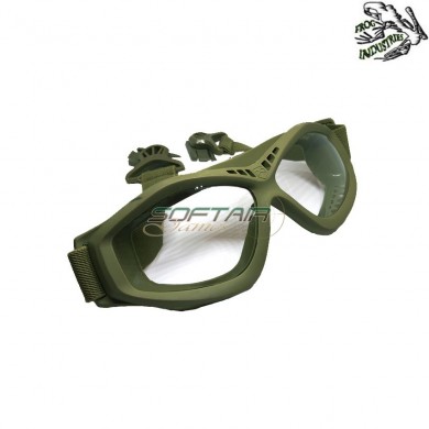 Maschera Sonic Per Elmetto Con Olive Drab Frame & Clear Lense Frog Industries (fi-610417-odcl)