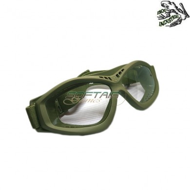 Maschera Sonic Con Olive Drab Frame & Clear Lense Frog Industries (fi-610411-odcl)