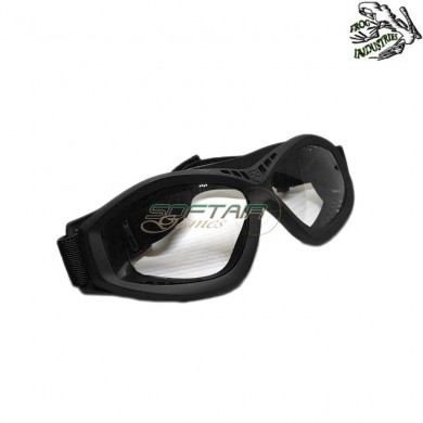 Sonic Mask With Black Frame & Clear Lense Frog Industries (fi-610410-bkcl)