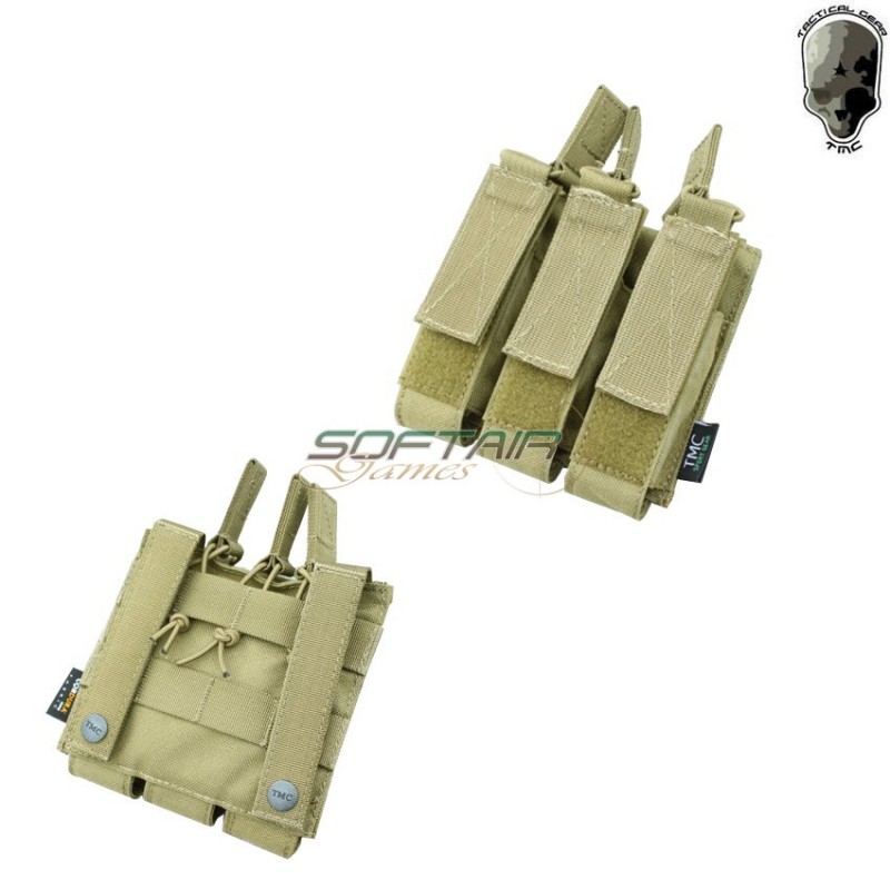 Tasca Tripla Fast Khaki Per Caricatori Mp7 Tmc (tmc-1725-kk)