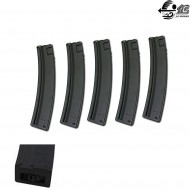 Set 5 Mp5 Magazines 250bb Metal Black Jing Gong (jg-mp5-250-set5)