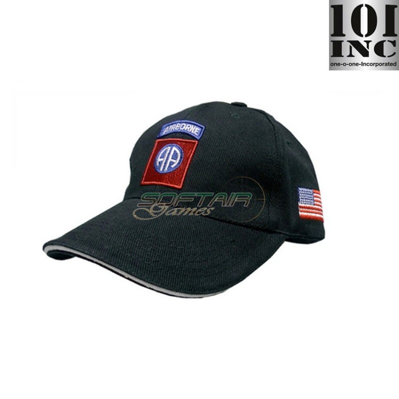 Baseball Cap 82nd Airborne Black 101 Inc (inc-215151-224-bk)