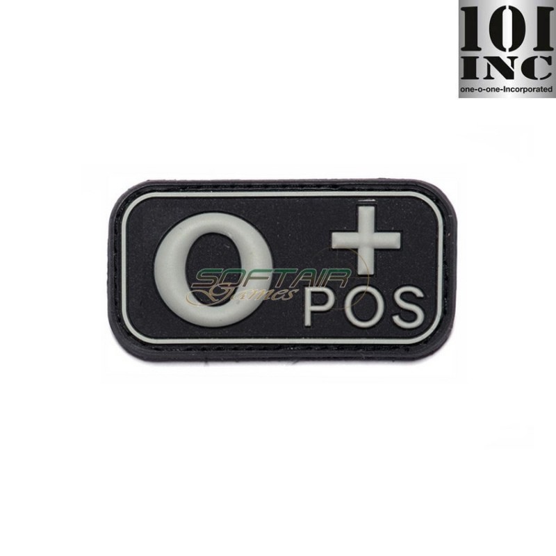 Patch 3d Pvc Blood Type 0+ Black Inc 101 (inc-11179)