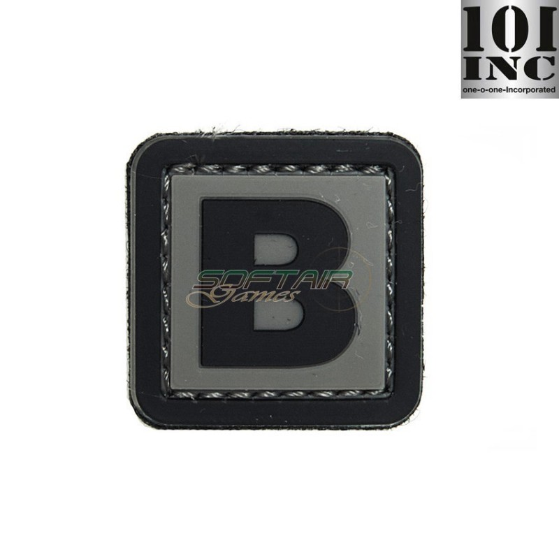 Patch 3d Pvc Letter B Grey/black Inc 101 (inc-444100-3899) Patch 3d Pvc Letter B Grey/black Inc 101 (inc-444100-3899)