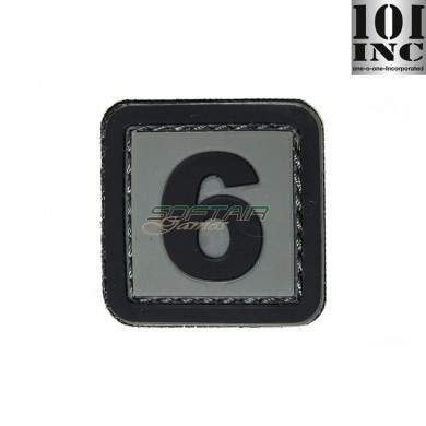 Patch 3d Pvc Number 6 Grey/black Inc 101 (inc-444100-3900)