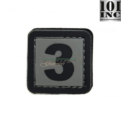 Patch 3d Pvc Number 3 Grey/black Inc 101 (inc-444100-3906)