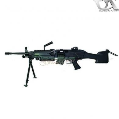 Electric Machine Gun M249 Mk2 Black Fixed Stock Classic Army (ca-005m)