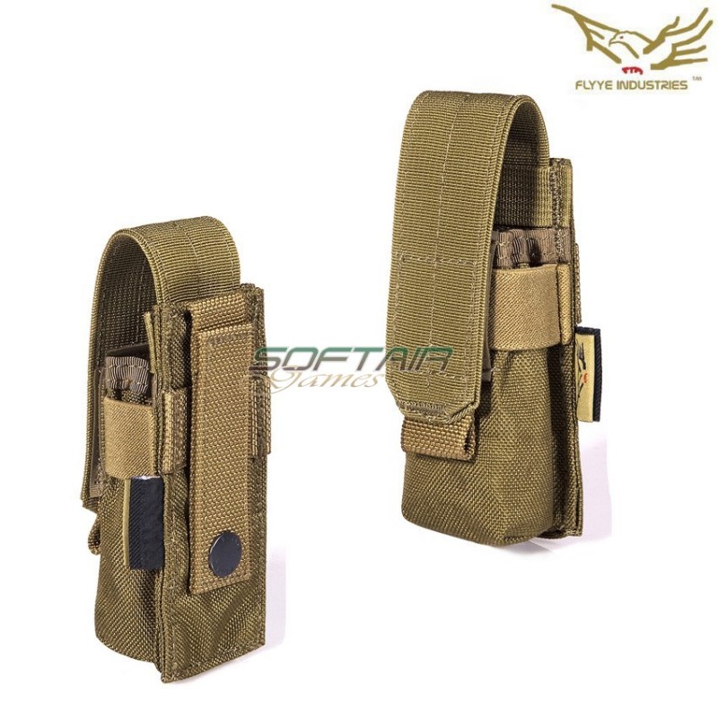 Single Pistol 9mm Magazine Pouch Ver.fe Coyote Brown Flyye Industries (fy-ph-p004-cb)
