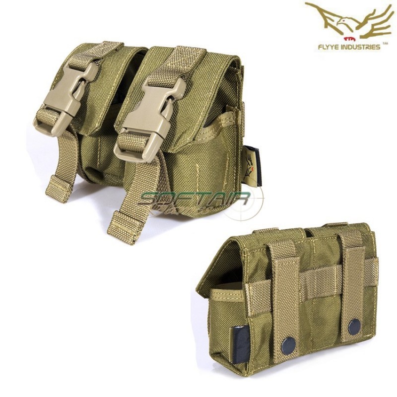 Double Frag Grenade Pouch Khaki Flyye Industries (fy-ph-g005-kh) Double Frag Grenade Pouch Khaki Flyye Industries (fy-ph-g005-kh)