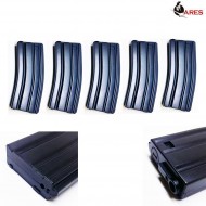 Set 5 Mid-caps Magazines M4/m16 85bb Black Ares (ar-310378-5)