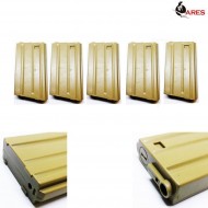 Set 5 Caricatori Monofilari M4/m16 Short 20bb Dark Earth Ares (ar-mag-b-001-de)