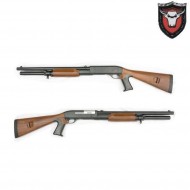 Shotgun Rifle Tri Shot Black & Faux Wood 870 Bison (bis-402b)