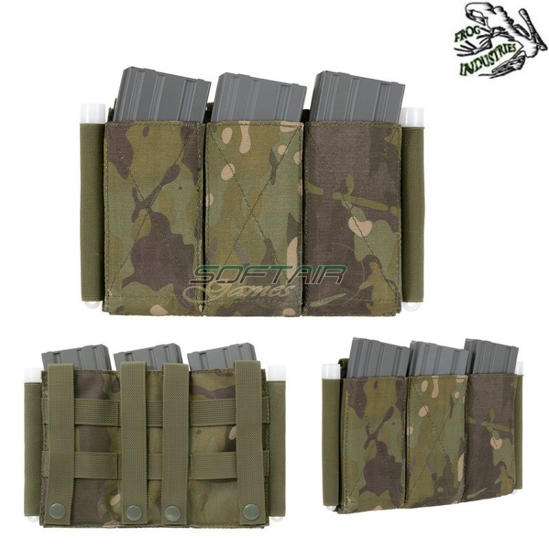 Triple 5.56 Elastic Pouch Multicam Tropic Frog Industries® (fi-m51613132-mt)
